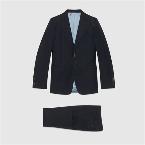 gucci bee sweat sui|Straight fit bee wool gabardine suit .